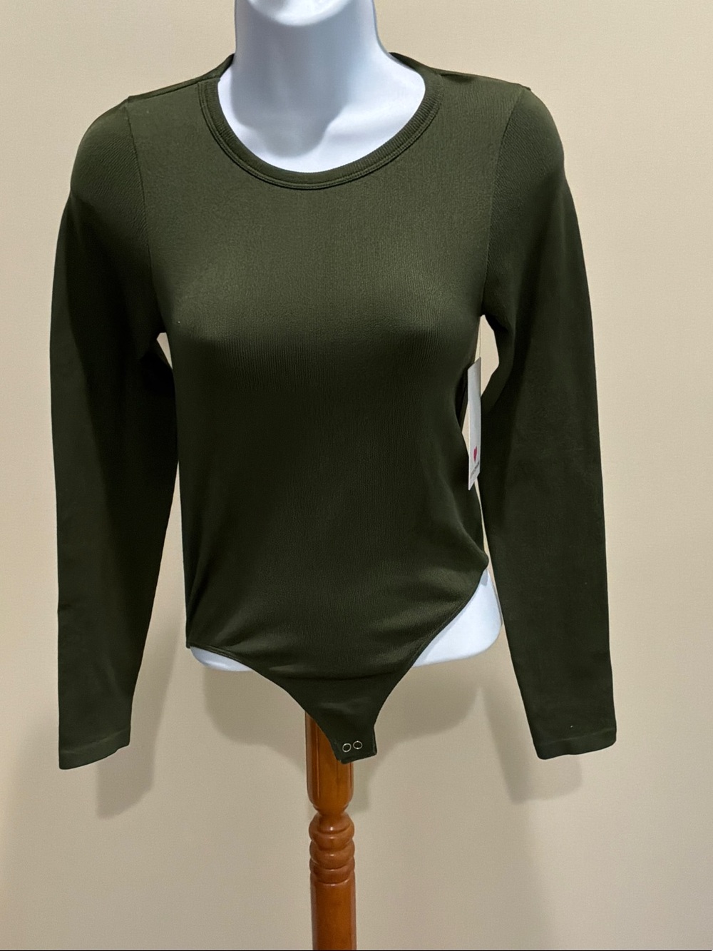 Olive Green Long Sleeve Bodysuit - Women size medium